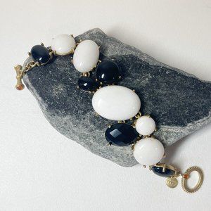 Carolee Lux Black & White Oval Cabochon Stone Bracelet